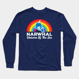 Narwhal. Unicorn Of The Sea! Cute Kawaii Whale T-Shirt Long Sleeve T-Shirt